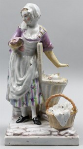 STRASBOURG FAIENCE FEMALE FIGU