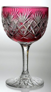 STRAUS VENETIAN CUT GLASS WINE