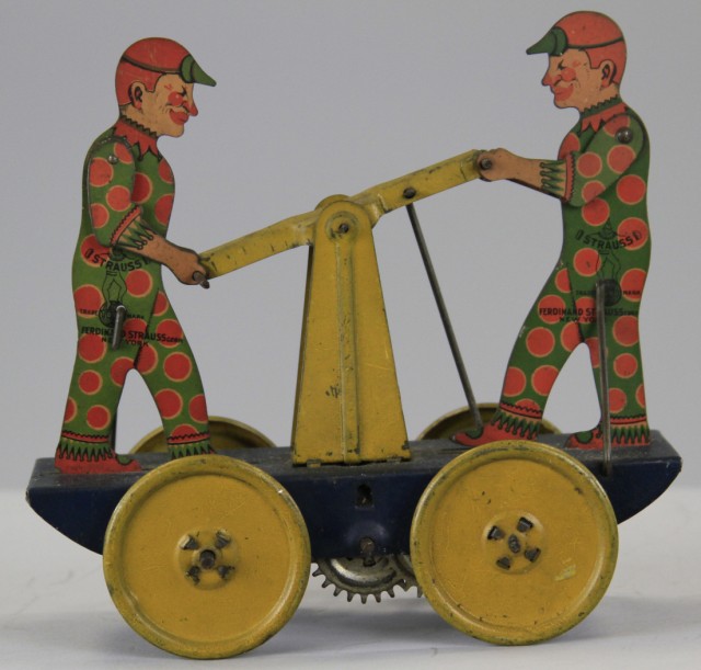 STRAUSS MEN ON HAND CART