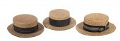 STRAW BOATER HATS Lot of (3) V