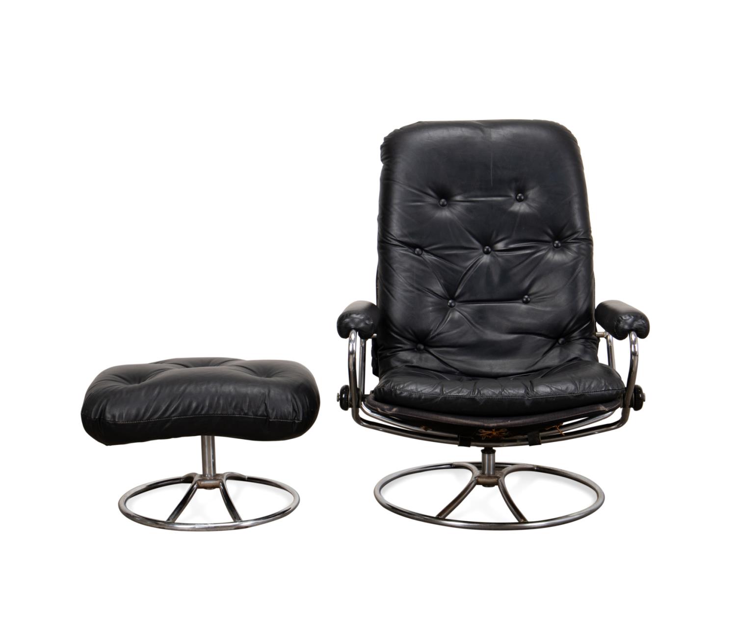 "STRESSLESS' LEATHER & CHROME CHAIR