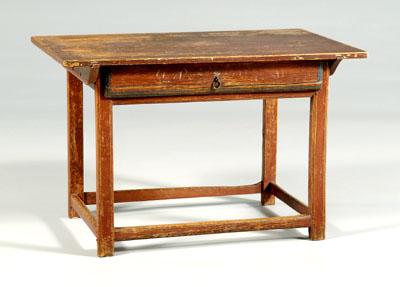Stretcher base tavern table, pine
