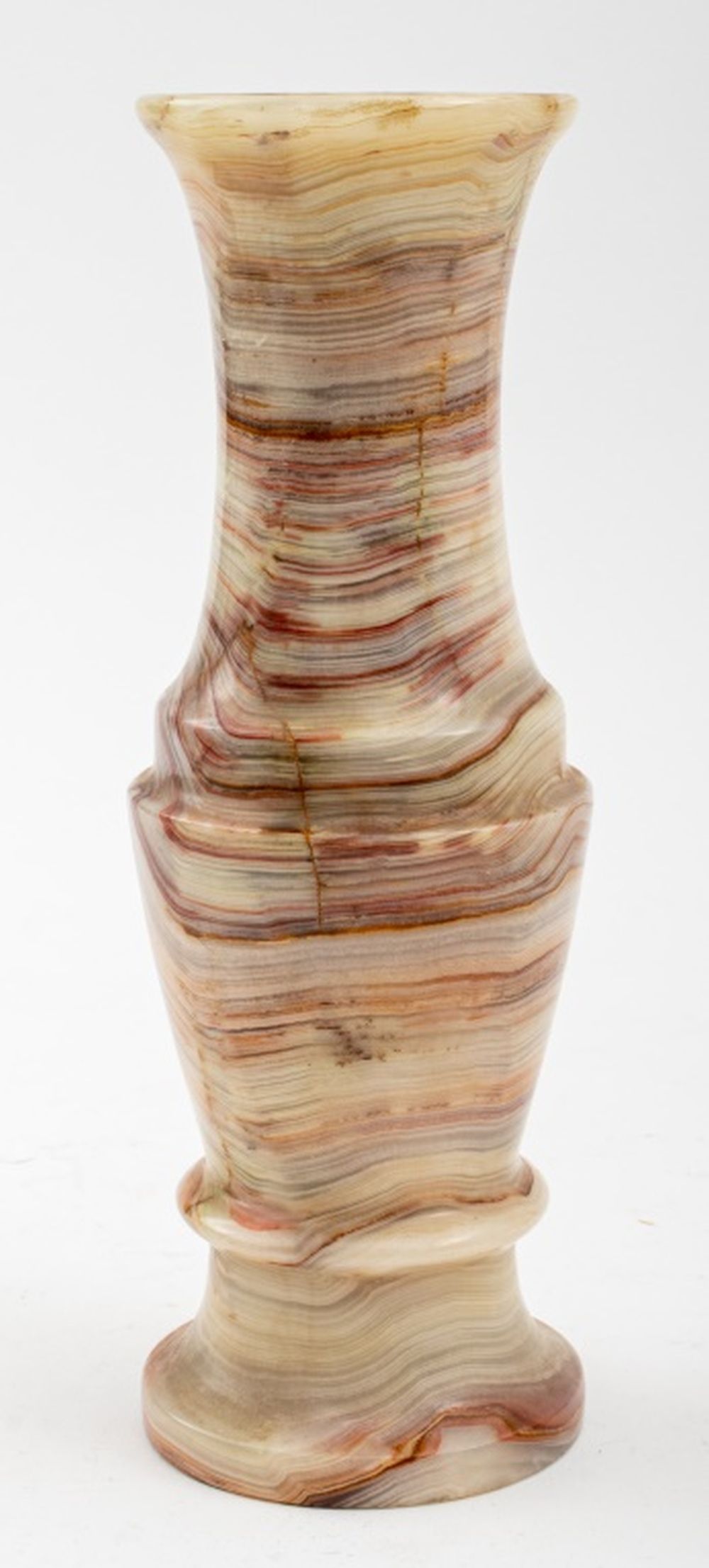 STRIATED GREEN ONYX VASE Striated