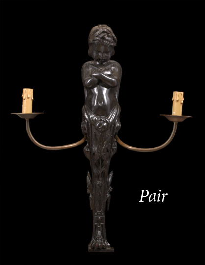 Striking Pair of French Carved
