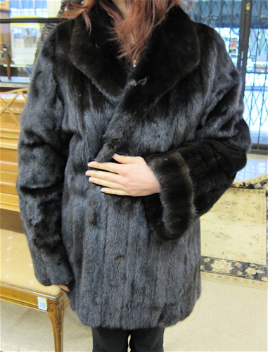 STROLLER LENGTH BLACKGLAMA MINK