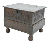 STUART CARVED OAK BIBLE BOX, H