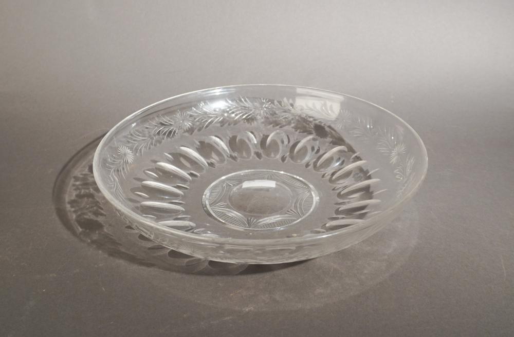 STUART CUT CRYSTAL SHALLOW BOWL, D:
