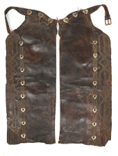 STUDDED SHOTGUN LEATHER CHAPS<