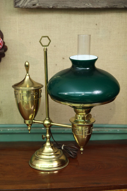 STUDENT LAMP. Brass with single arm