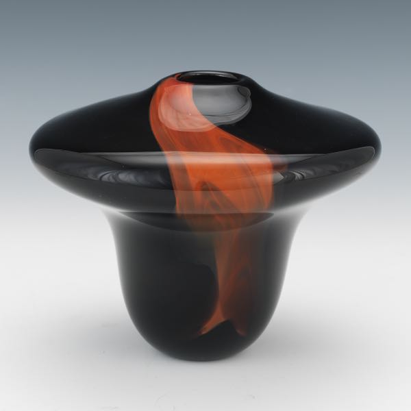 STUDIO ART GLASS VASE 6 ½" x 8"