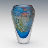 STUDIO ART GLASS VASE 8" x 5"