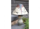 Studio pottery lamp with doubl