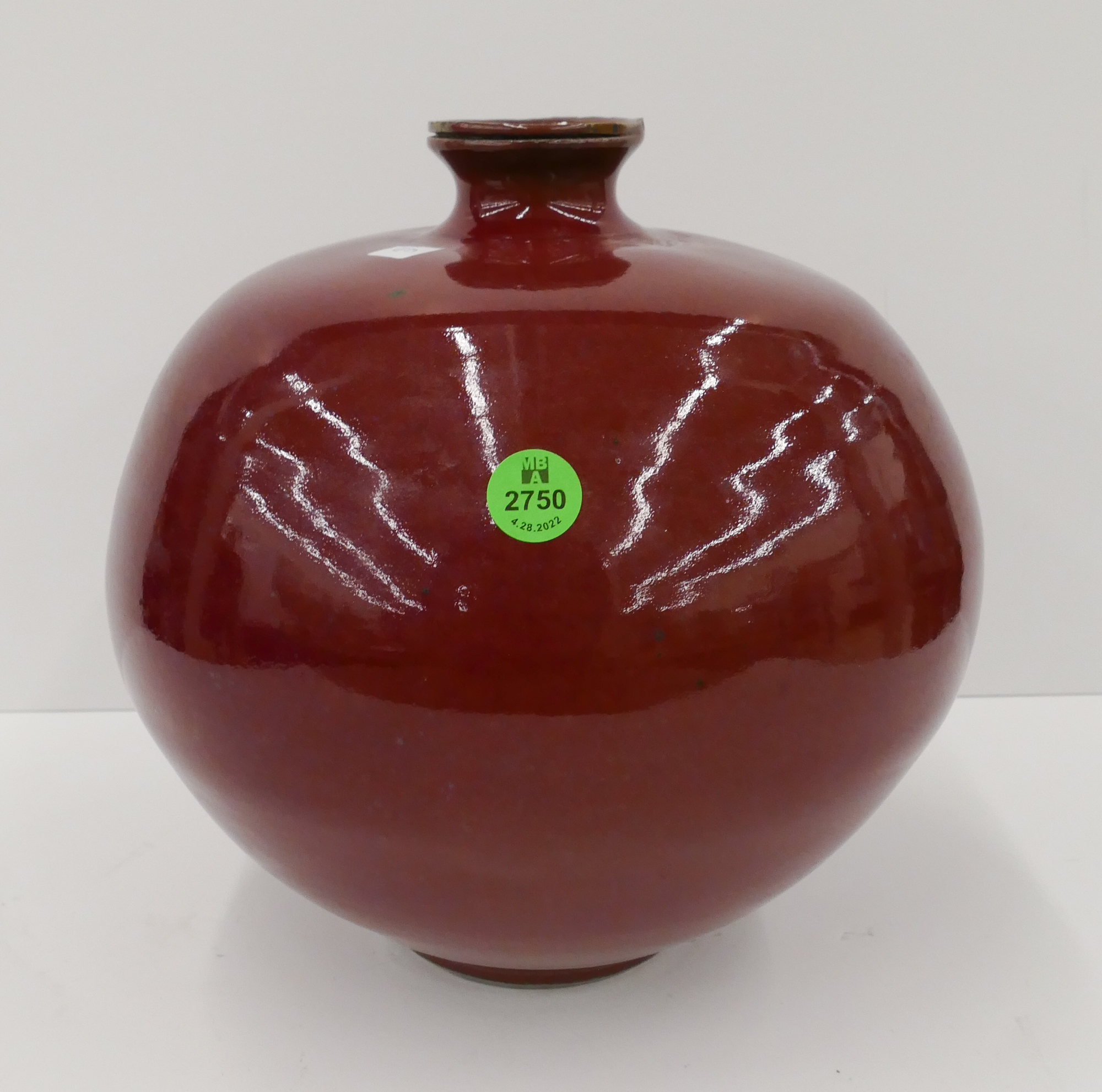 Studio Pottery Oxblood Glazed Vase-