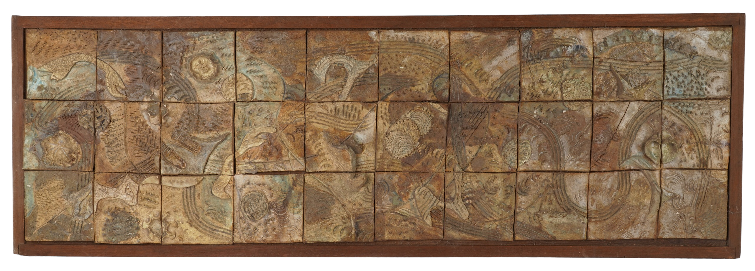 Studio pottery tiled wall art,