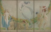 STUDY FOR A MURAL, WATERCOLOR,
