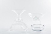 Stueben crystal bowls and figu