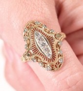 STULLER 14K YG ART DECO STYLE
