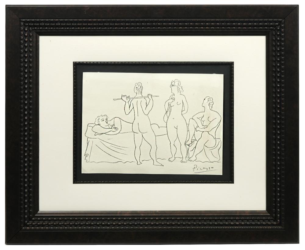 STYLE OF PICASSO CHARCOAL DRAWING