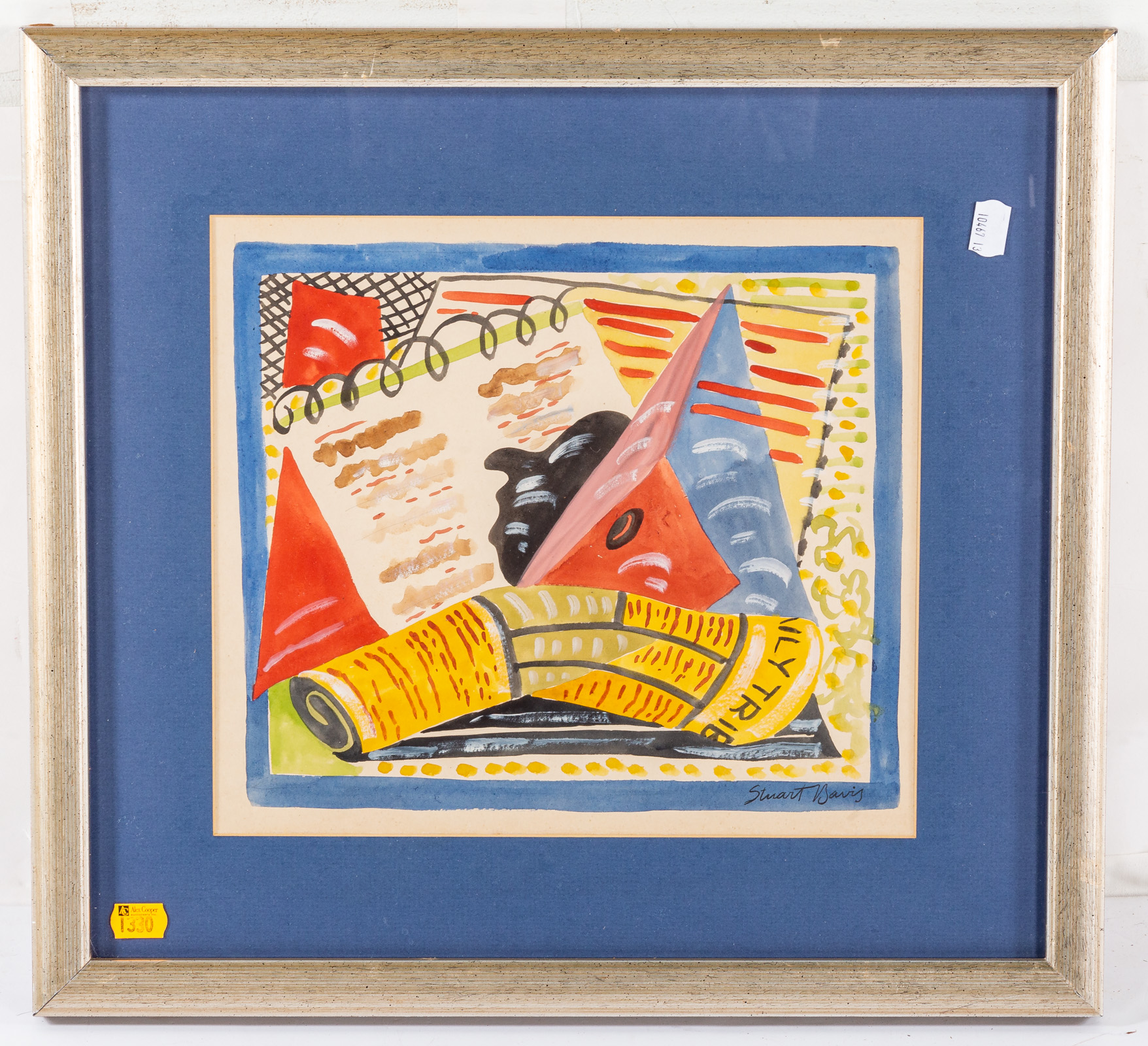 STYLE OF STUART DAVIS. CUBIST STILL