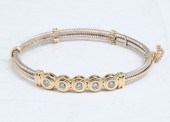 STYLISH 2 TONE 14K DIAMOND BAN