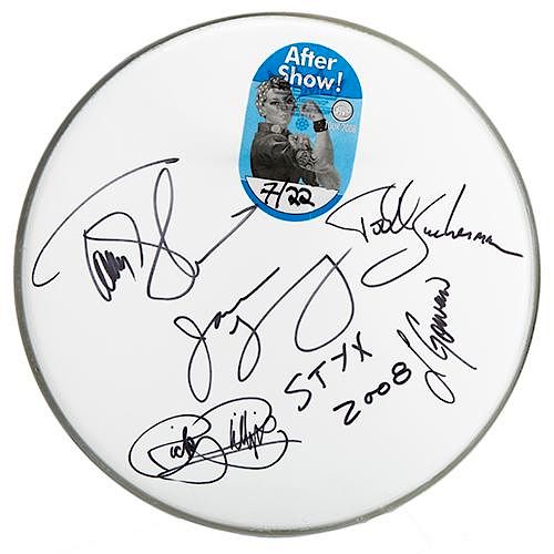 STYX AUTOGRAPHED DRUM HEAD.Styx