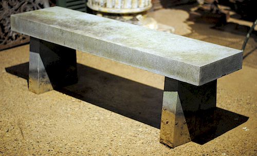 SUBSTANTIAL GRANITE BENCH MODERNIST
