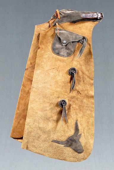 Suede leather chaps, batwing