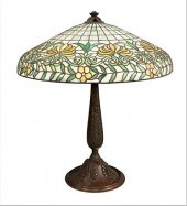 SUESS LEADED SLAG GLASS FLORAL