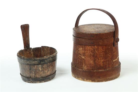 SUGAR BUCKET AND PIGGIN.  American
