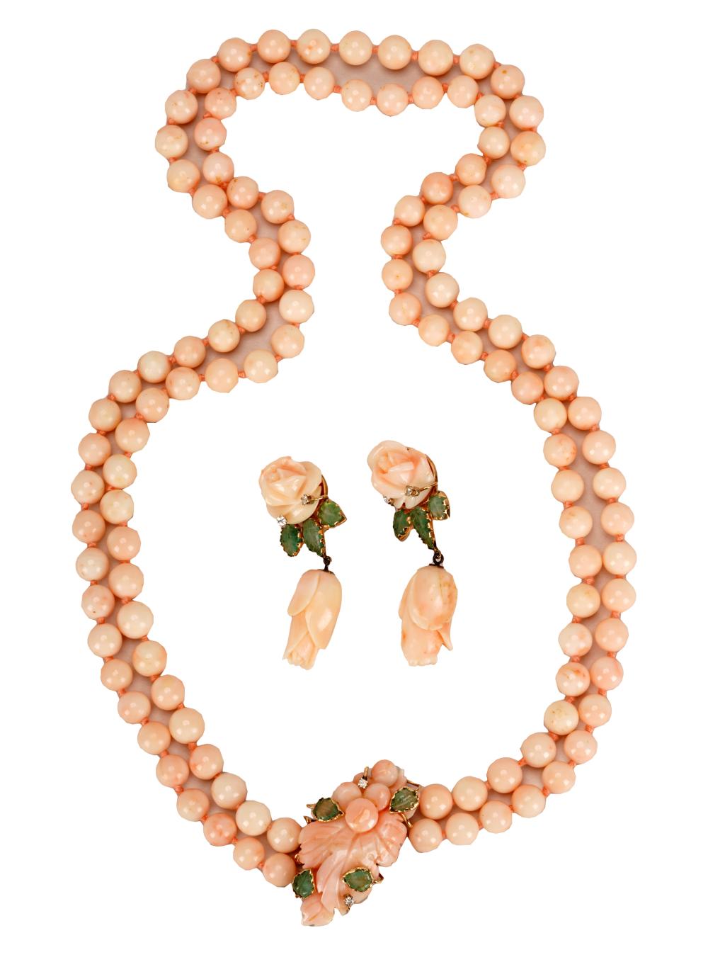 SUITE OF 14 KARAT YELLOW GOLD,