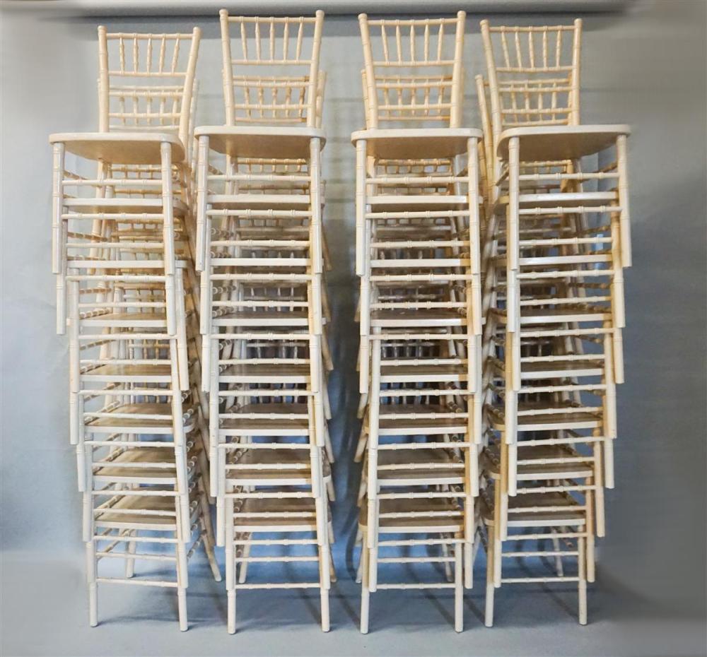 SUITE OF 30 WOODEN CREAM COLORED