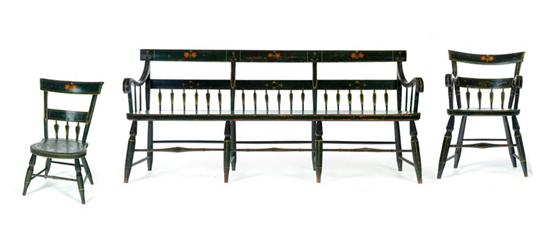 SUITE OF DECORATED HALF-ARROWBACK