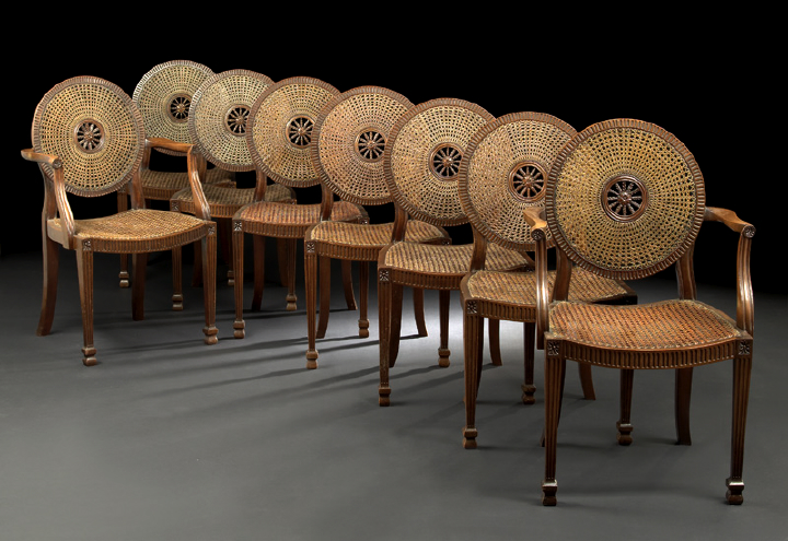 Suite of Eight English Mahogany