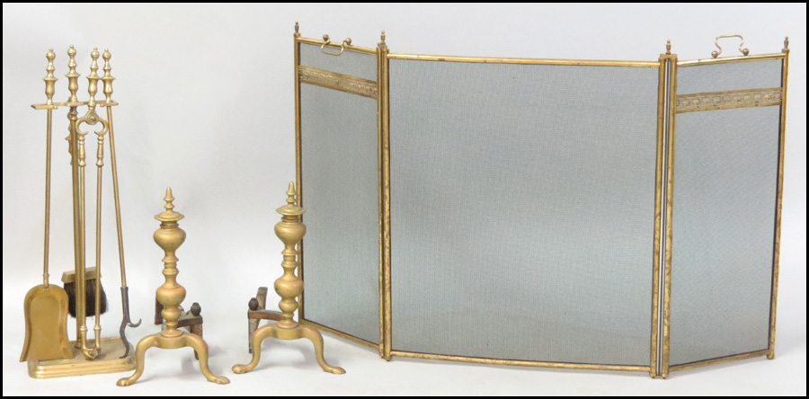 SUITE OF FIREPLACE ACCESSORIES.