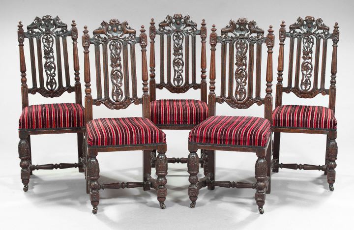 Suite of Five Caroleon-Style Oak