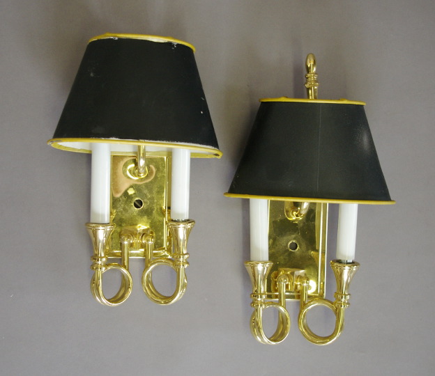 Suite of Four French Polished Brass