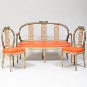 SUITE OF ITALIAN PAINTED AND P