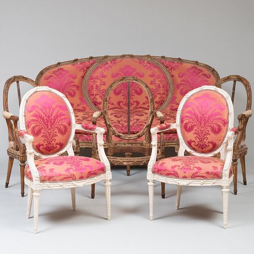 SUITE OF LOUIS XVI PAINTED SEAT