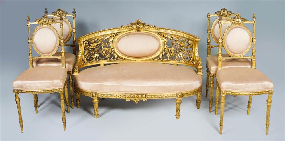 SUITE OF NAPOLEON III GILTWOOD SEAT