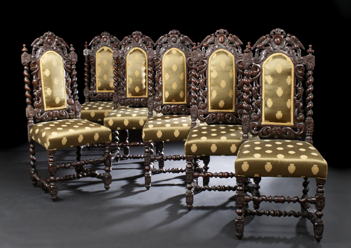 Suite of Six Caroleon-Style Oak
