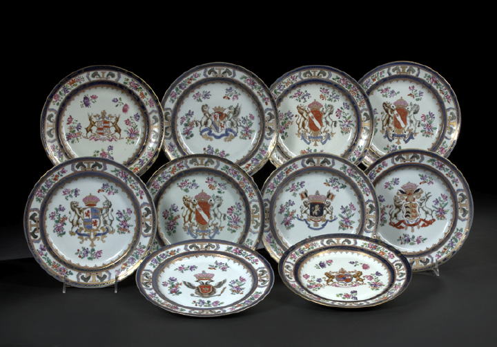 Suite of Ten Samson Armorial