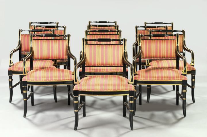 Suite of Twelve "Gilt"-Decorated