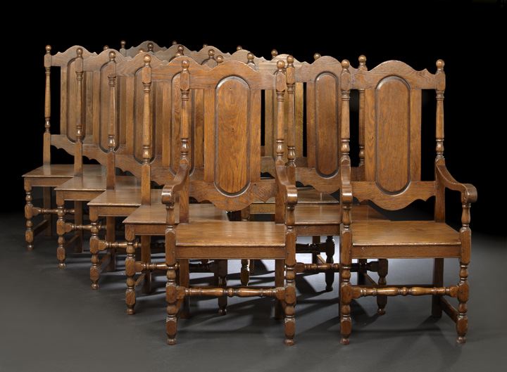 Suite of Twelve Spanish-Style Oak