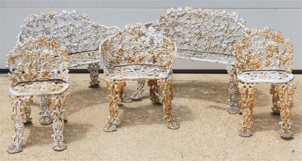 SUITE OF WHITE PAINTED CAST IRON