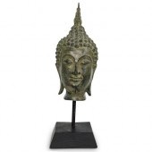 SUKHOTHAI BUDDHA HEAD BRONZEDE