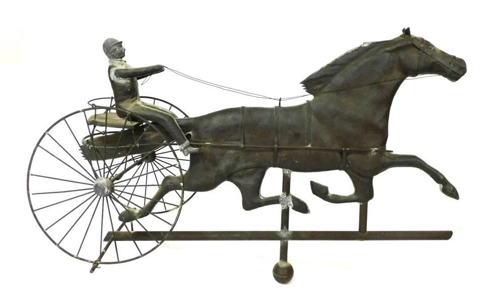 SULKY AND HORSE WEATHERVANE,