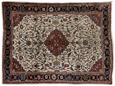 Sultanabad rug, brick-red central