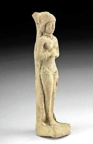 SUMERIAN POTTERY STANDING FIGURE OF