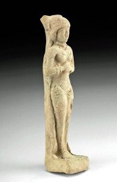SUMERIAN POTTERY STANDING FIGU