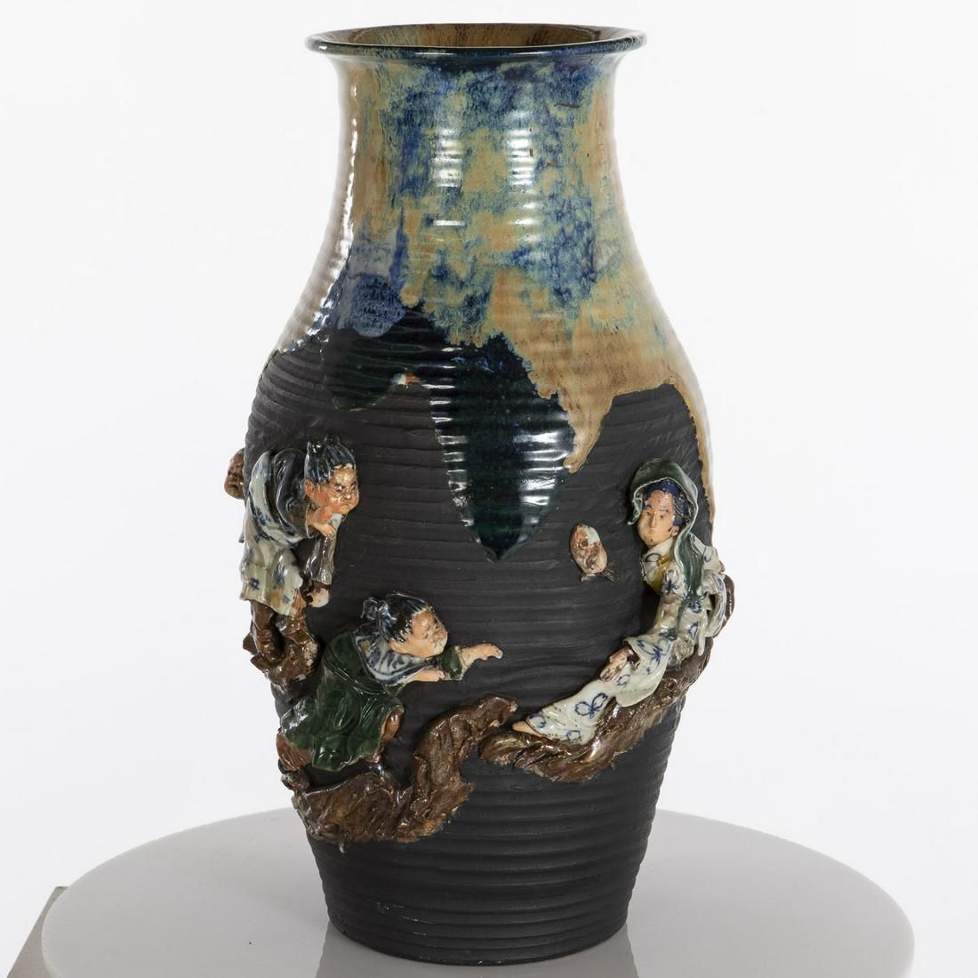 SUMIDA GAWA LARGE BLUE POTTERY